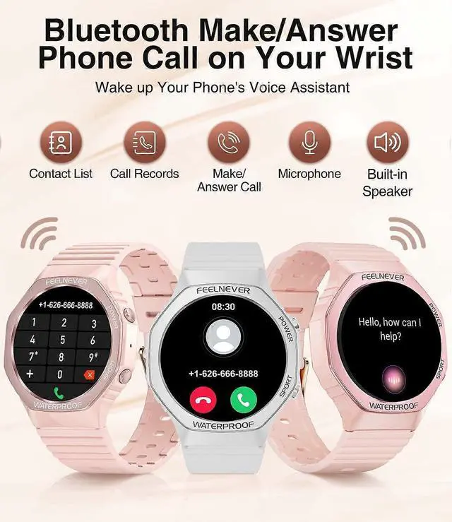 Alt view image 2 of 5 - Ecocleanpath 1.32" Smart Watch for Women, 100+ Sport Modes, Heart Rate/SpO2 Tracker, iOS Android Compatible