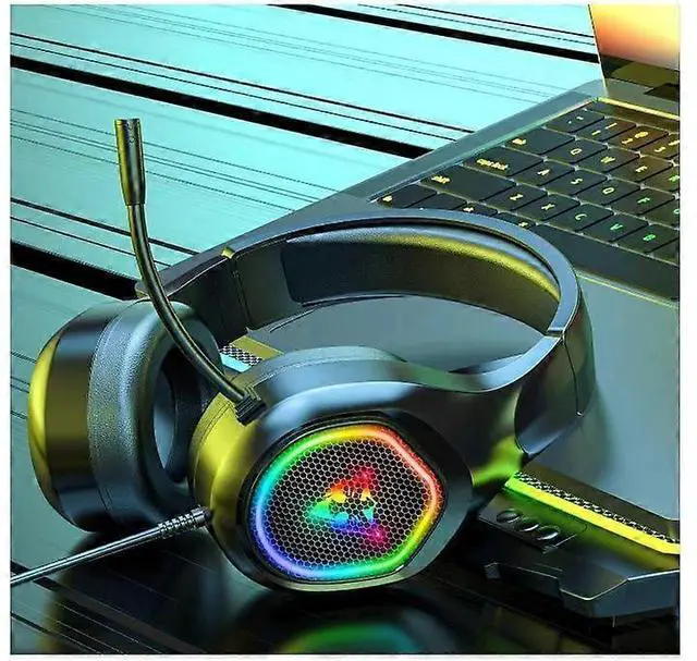 Alt view image 2 of 5 - 7.1 Surround Gaming Headset with Noise Cancelling Mic, RGB LED Light, Compatible with Xbox One, PS4, PS6, PC (Black)