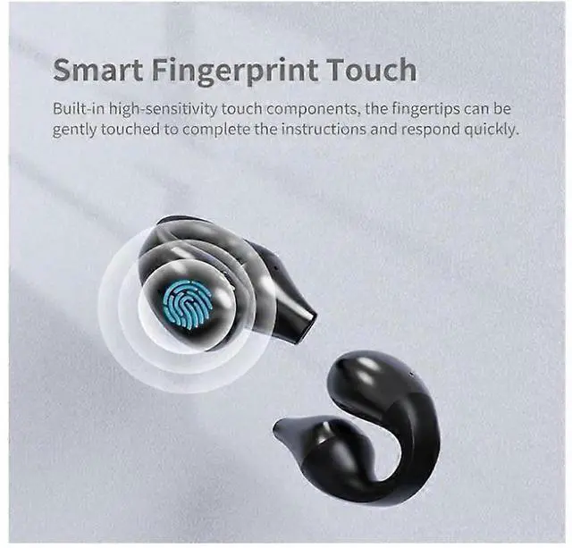 Alt view image 4 of 5 - TWS Bone Conduction Headphones, Open Ear Clip Wireless Bluetooth 5.2, Noise Canceling for Sports & Gaming (White)