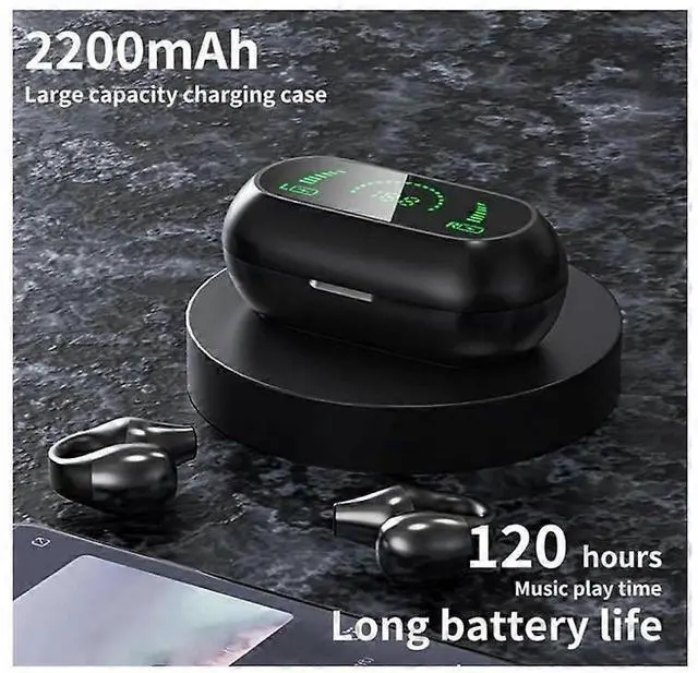 Alt view image 3 of 5 - TWS Bone Conduction Headphones, Open Ear Clip Wireless Bluetooth 5.2, Noise Canceling for Sports & Gaming (White)