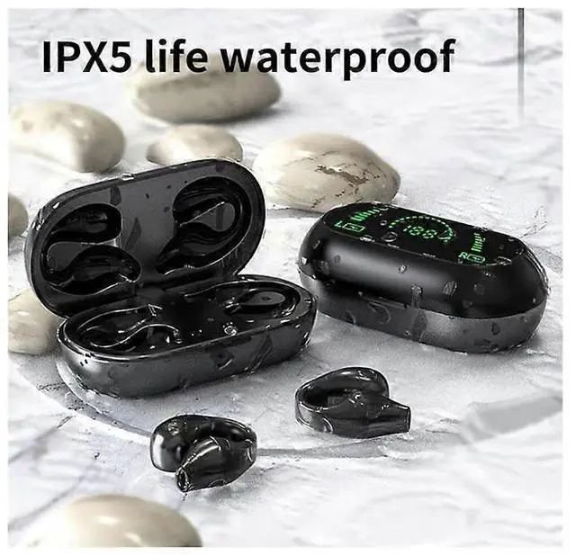 Alt view image 5 of 5 - TWS Bone Conduction Headphones, Open Ear Clip Wireless Bluetooth 5.2, Noise Canceling for Sports & Gaming (White)