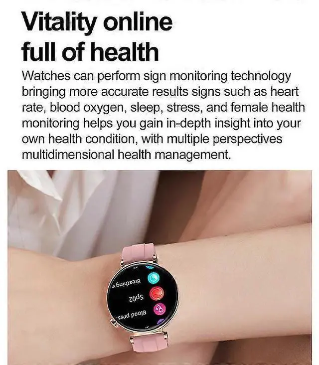 Alt view image 5 of 5 - Ecocleanpath Women's Smartwatch with Bluetooth Calling, 1.32" AMOLED Display, 100+ Sports Modes, Health Tracking (Silver)