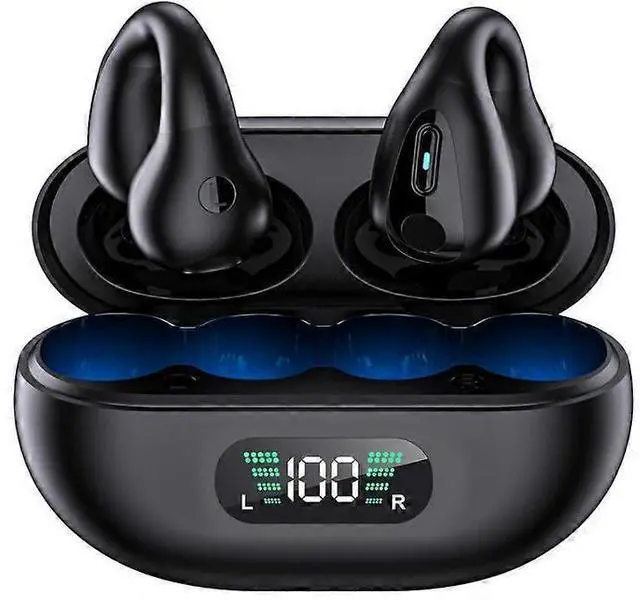 Main image of 5.3 Wireless Open Ear Clip Headphones, Noise Canceling Sports Earbuds with Earhooks (Black)