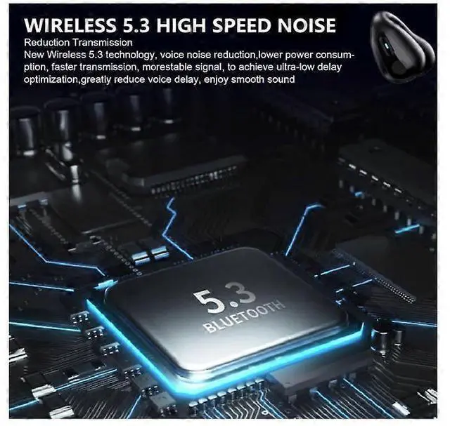 Alt view image 3 of 5 - 5.3 Wireless Open Ear Clip Headphones, Noise Canceling Sports Earbuds with Earhooks (Black)