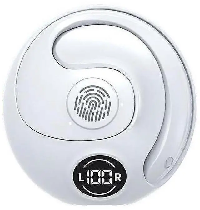 Main image of TWS Open-Ear Sports Earbuds, 5H Battery & Fast Charging, Clip-On Design for Safe Gaming & Running (White)