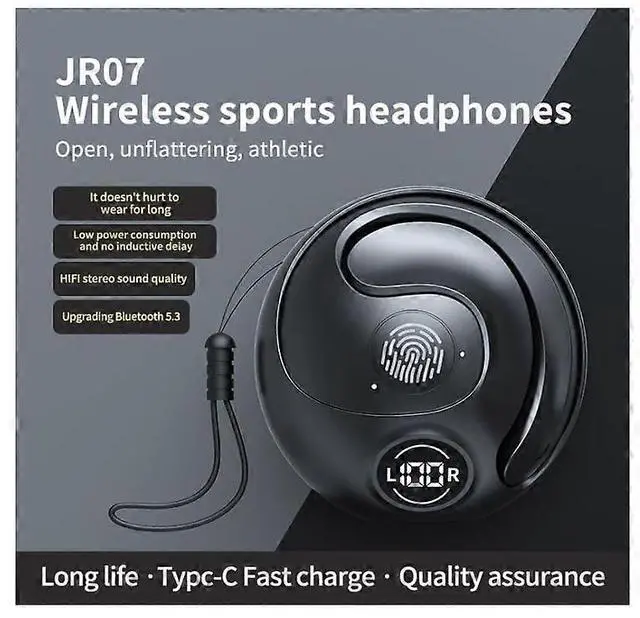 Alt view image 3 of 5 - TWS Open-Ear Sports Earbuds, 5H Battery & Fast Charging, Clip-On Design for Safe Gaming & Running (White)