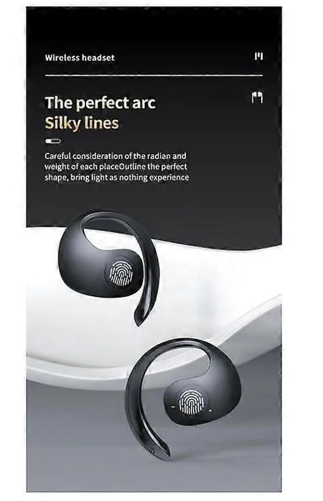 Alt view image 5 of 5 - TWS Open-Ear Sports Earbuds, 5H Battery & Fast Charging, Clip-On Design for Safe Gaming & Running (White)