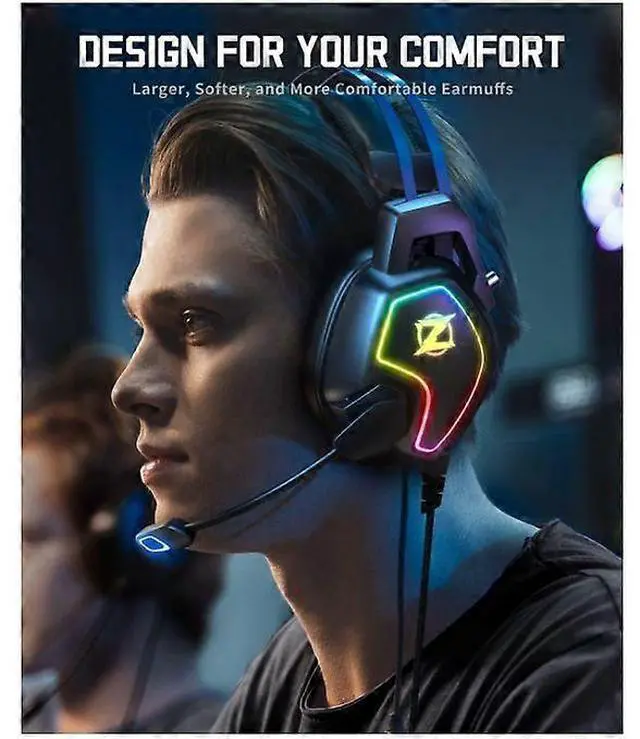 Alt view image 2 of 5 - Noise Canceling Gaming Headset for Xbox, PS5, PC, Switch | 50mm Drivers & Auto-Adjust Headband (Black)