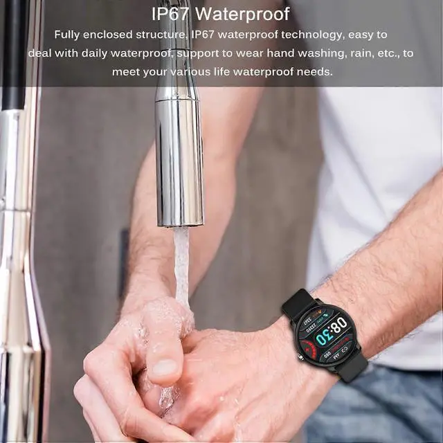 Alt view image 2 of 5 - Ecocleanpath Smartwatch 1.3" Bluetooth Call, 100+ Sport Modes, IP67 Waterproof, Heart Rate & Sleep Monitor (Rose Gold)