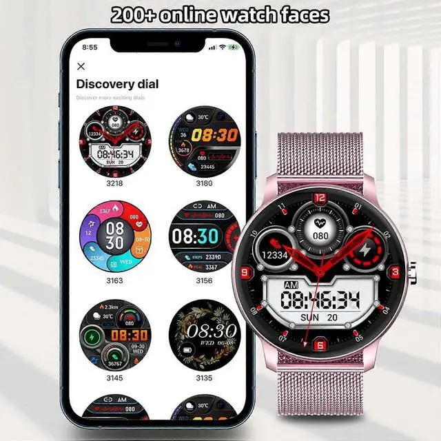 Alt view image 3 of 5 - Ecocleanpath Smartwatch 1.3" Bluetooth Call, 100+ Sport Modes, IP67 Waterproof, Heart Rate & Sleep Monitor (Rose Gold)