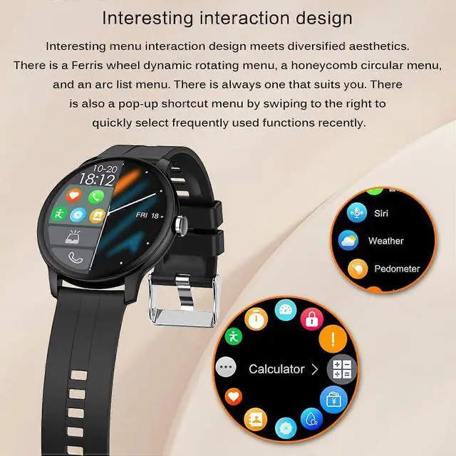 Alt view image 4 of 5 - Ecocleanpath Smartwatch 1.3" Bluetooth Call, 100+ Sport Modes, IP67 Waterproof, Heart Rate & Sleep Monitor (Rose Gold)