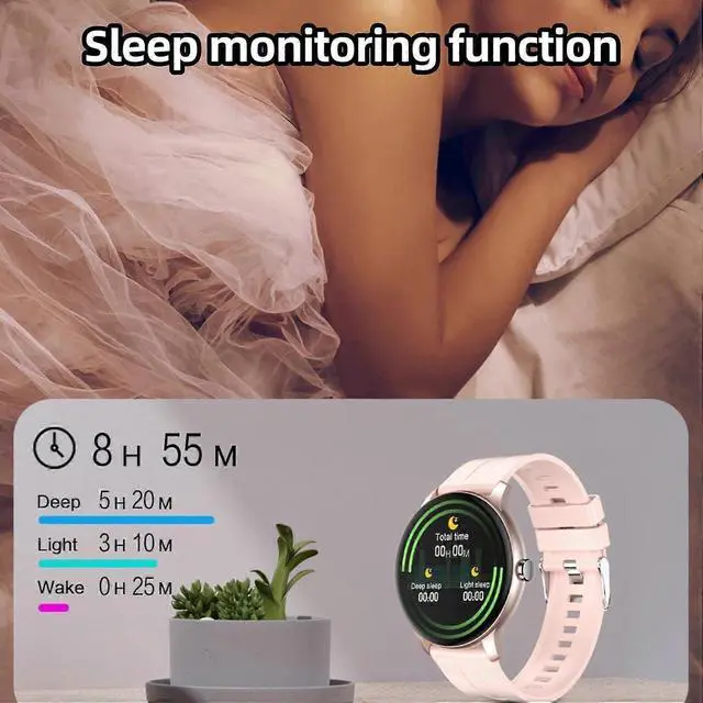 Alt view image 5 of 5 - Ecocleanpath Smartwatch 1.3" Bluetooth Call, 100+ Sport Modes, IP67 Waterproof, Heart Rate & Sleep Monitor (Rose Gold)