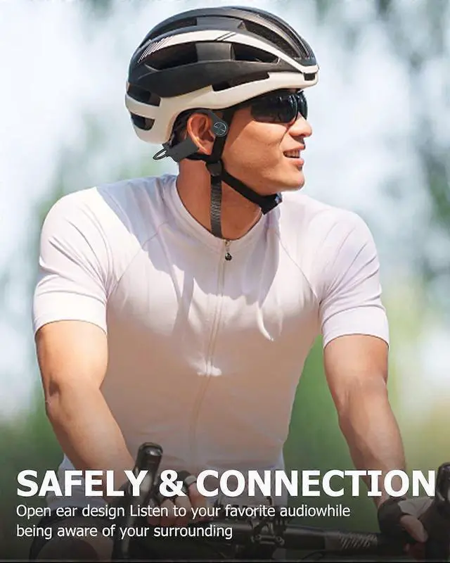 Alt view image 3 of 5 - Bluetooth Bone Conduction Headphones, IP67 Waterproof Open-Ear Wireless Sport Headset, 10H Battery