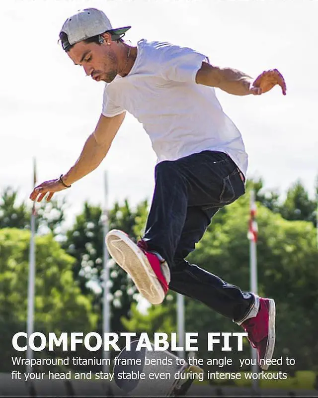 Alt view image 4 of 5 - Bluetooth Bone Conduction Headphones, IP67 Waterproof Open-Ear Wireless Sport Headset, 10H Battery