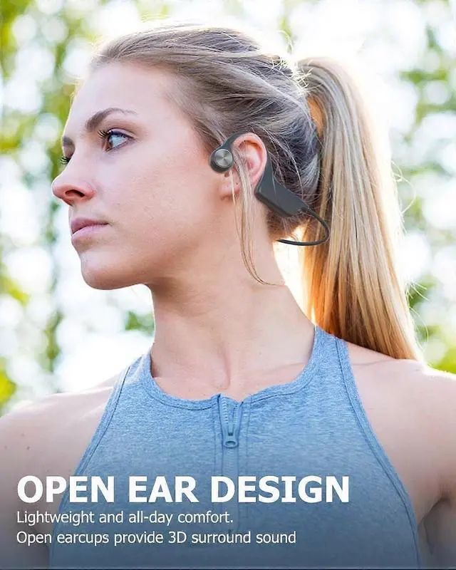 Alt view image 5 of 5 - Bluetooth Bone Conduction Headphones, IP67 Waterproof Open-Ear Wireless Sport Headset, 10H Battery
