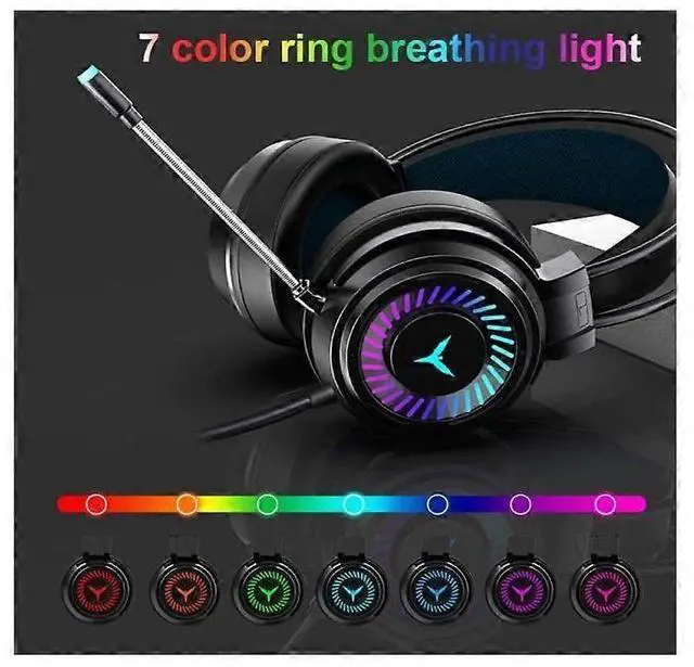 Alt view image 3 of 5 - G58 Pink Gaming Headset with LED Lights, Noise-Cancelling Mic & Stereo Bass for PC/Laptop