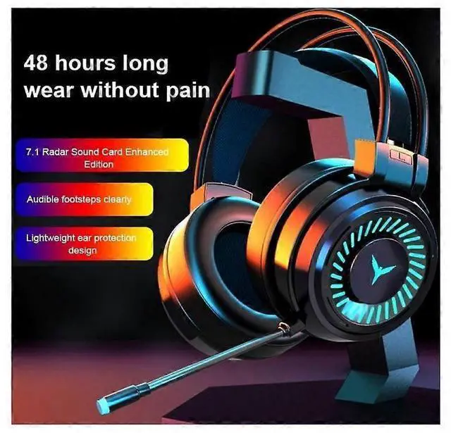 Alt view image 2 of 5 - G58 Pink Gaming Headset with LED Lights, Noise-Cancelling Mic & Stereo Bass for PC/Laptop