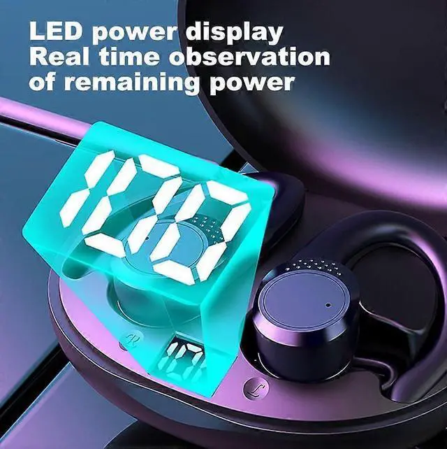 Alt view image 3 of 5 - Bluetooth 5.2 Wireless Earbuds with Noise Cancelling, 40H Playtime & Secure Fit for Sports (Black)