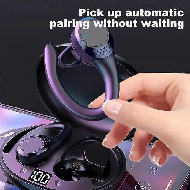 Alt view image 5 of 5 - Bluetooth 5.2 Wireless Earbuds with Noise Cancelling, 40H Playtime & Secure Fit for Sports (Black)