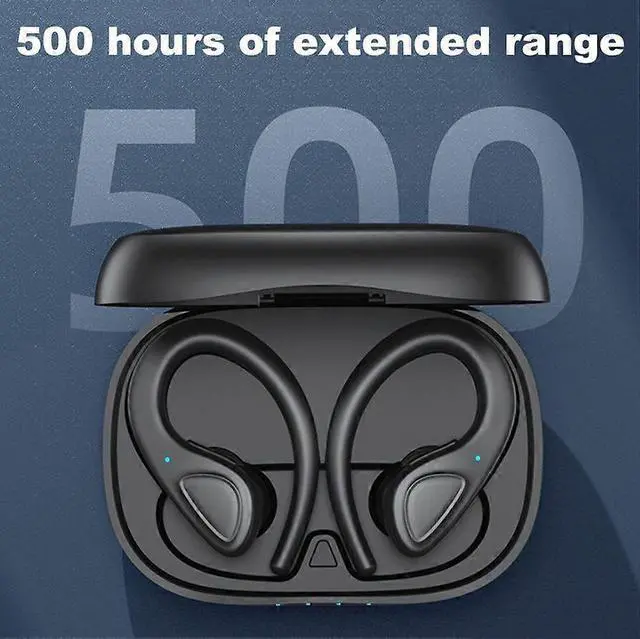 Alt view image 3 of 5 - Bluetooth 5.2 Wireless Earbuds with Earhooks, IPX6 Waterproof for Running & Workouts (Black)