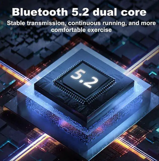 Alt view image 5 of 5 - Bluetooth 5.2 Wireless Earbuds with Earhooks, IPX6 Waterproof for Running & Workouts (Black)