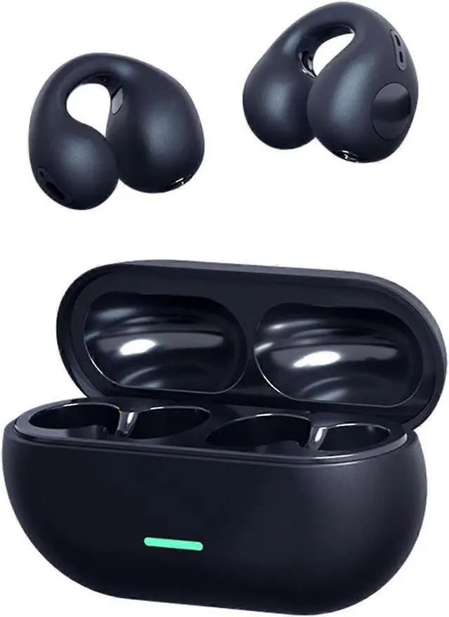 Main image of Wireless Bone Conduction Headphones, Open-Ear Waterproof for Workouts, Hiking, Driving - Black