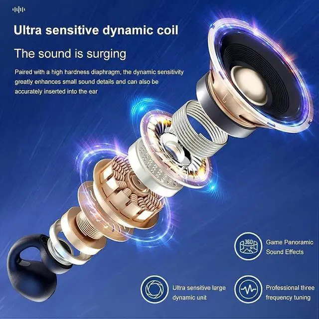 Alt view image 4 of 5 - Wireless Bone Conduction Headphones, Open-Ear Waterproof for Workouts, Hiking, Driving - Black