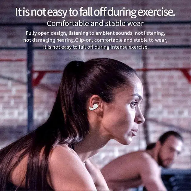 Alt view image 5 of 5 - Wireless Bone Conduction Headphones, Open-Ear Waterproof for Workouts, Hiking, Driving - Black