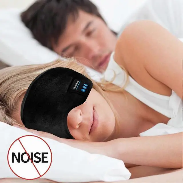 Main image of Bluetooth Sleep Headphones Mask: Washable, Built-in Mic & Speakers, 200mAh Battery (Grey)