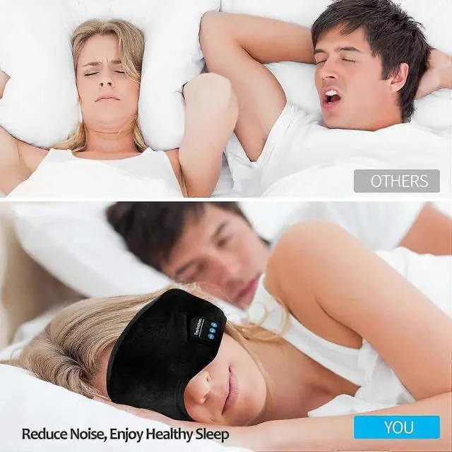 Alt view image 4 of 4 - Bluetooth Sleep Headphones Mask: Washable, Built-in Mic & Speakers, 200mAh Battery (Grey)