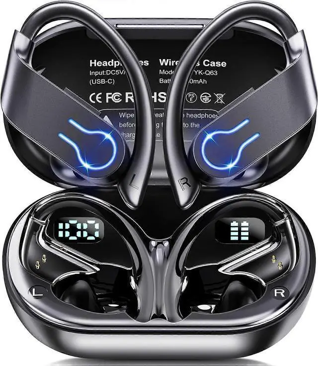 Main image of Wireless Earbuds Bluetooth 5.3, 120H Playtime, IPX7 Waterproof Sports Headphones with Earhooks & Power Display