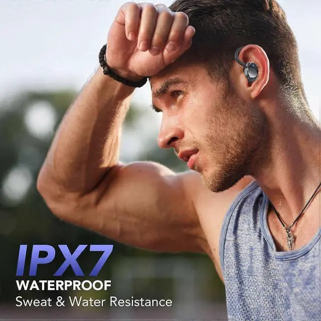 Alt view image 5 of 5 - Wireless Earbuds Bluetooth 5.3, 80H Playtime, ENC Noise Cancelling Mic, IP7 Waterproof, LED Display
