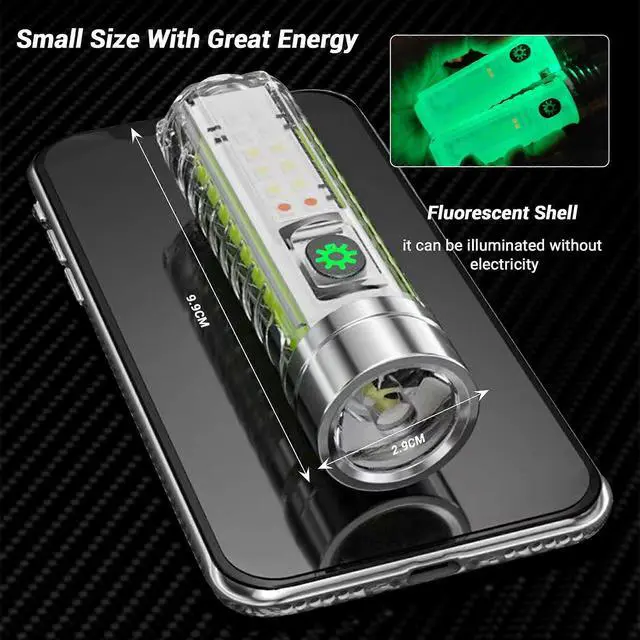 Alt view image 2 of 5 - Ecocleanpath 350 Lumen Rechargeable Flashlight, 8 Modes IPX6 Waterproof Magnetic LED Light for Emergencies