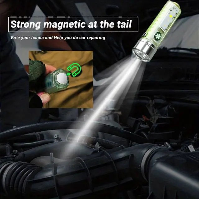 Alt view image 5 of 5 - Ecocleanpath 350 Lumen Rechargeable Flashlight, 8 Modes IPX6 Waterproof Magnetic LED Light for Emergencies