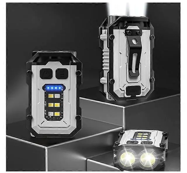 Alt view image 2 of 5 - Ecocleanpath 1500 Lumen Rechargeable LED Flashlight, 8 Modes, Waterproof, Magnetic Tail, Keychain - Black