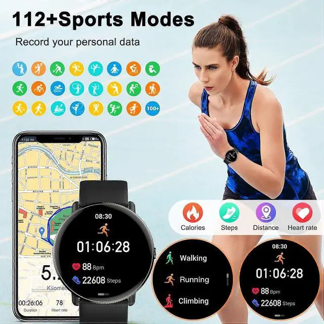 Alt view image 4 of 5 - Ecocleanpath Smart Watch for Men & Women: 1.43" AMOLED, Call Function, 112 Sports Modes, Heart Rate & Sleep Monitor