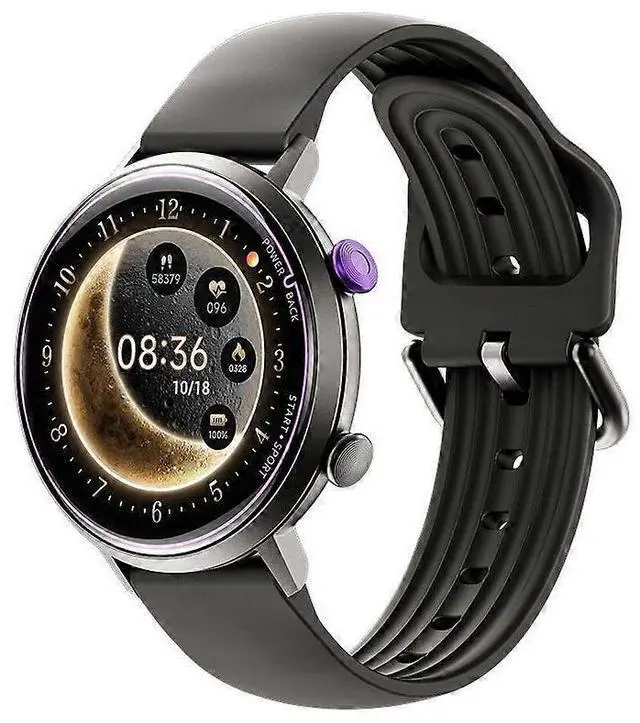 Main image of Ecocleanpath Smart Watch 1.32" AMOLED, 9mm Ultra-Thin, 5ATM/IP69K Waterproof, 100+ Sports Modes, Black