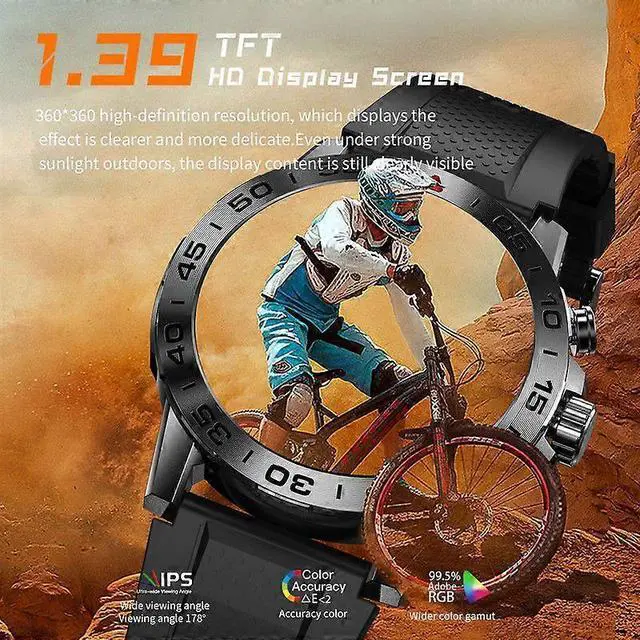 Alt view image 4 of 5 - Ecocleanpath i81 Smart Watch with Motion Detection, 7-Day Battery, IP67 Waterproof, Black