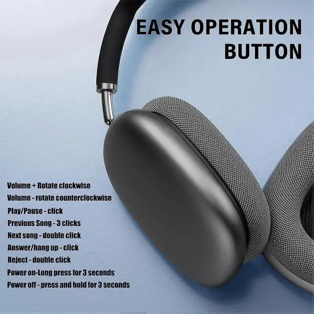 Alt view image 3 of 5 - Wireless Over-Ear Headphones with Active Noise Cancelling, 24H Playtime, HiFi Sound & Mic