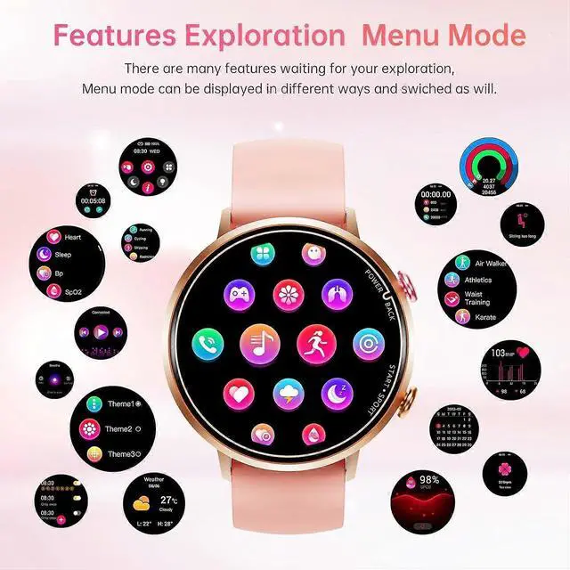 Alt view image 3 of 3 - Ecocleanpath Women's Smart Watch 1.32" HD AMOLED, 100+ Sports Modes, Heart Rate & Sleep Monitor, Waterproof