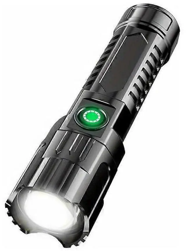 Main image of Ecocleanpath USB Rechargeable LED Flashlight with Power Display, Multifunctional High-Lumen Gift (Black)