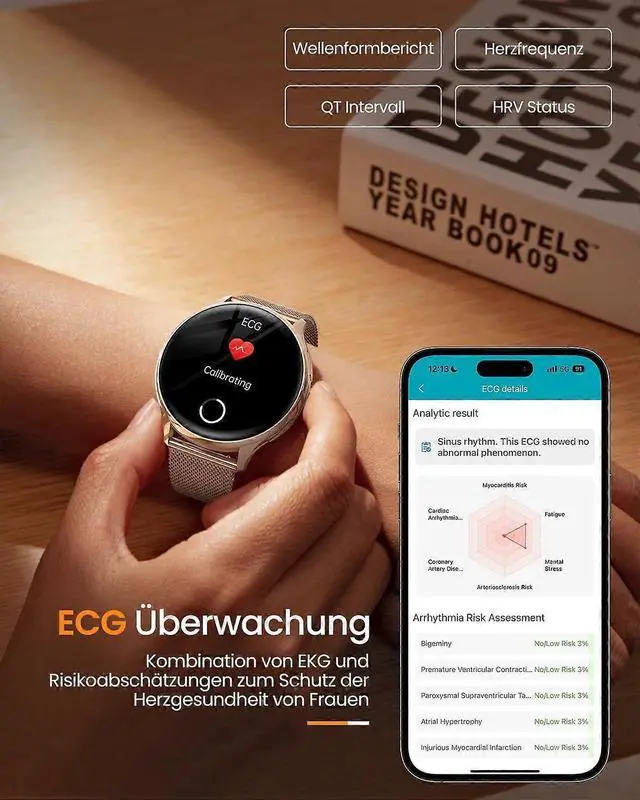 Alt view image 2 of 4 - Ecocleanpath Women's Smart Watch: 1.27" Screen, 150+ Sports Modes, Heart Rate & SpO2 Monitor, Menstrual Tracker, IP68 Waterproof