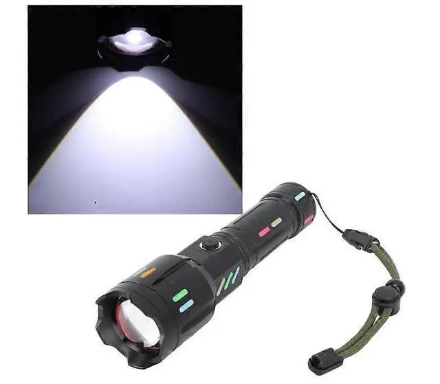 Alt view image 2 of 5 - Ecocleanpath Glowing Fin Shell LED Flashlight with Zoom, Waterproof & 30s Glow for Outdoor Use (Black)