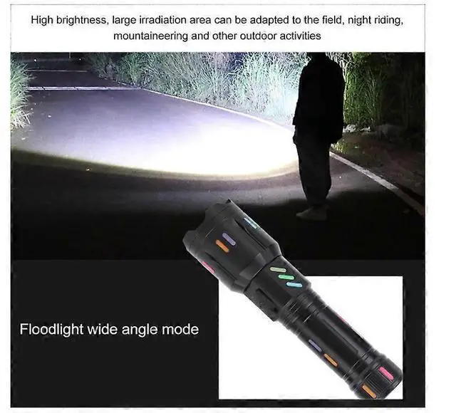 Alt view image 3 of 5 - Ecocleanpath Glowing Fin Shell LED Flashlight with Zoom, Waterproof & 30s Glow for Outdoor Use (Black)