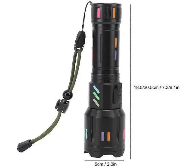 Alt view image 4 of 5 - Ecocleanpath Glowing Fin Shell LED Flashlight with Zoom, Waterproof & 30s Glow for Outdoor Use (Black)