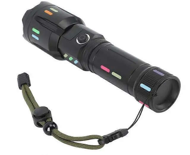 Alt view image 5 of 5 - Ecocleanpath Glowing Fin Shell LED Flashlight with Zoom, Waterproof & 30s Glow for Outdoor Use (Black)