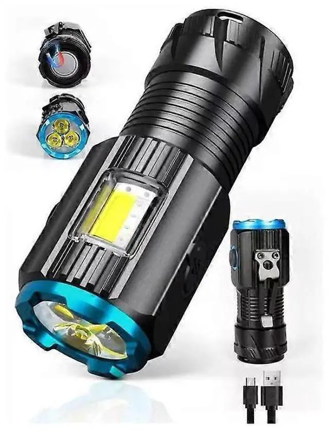 Main image of Ecocleanpath 1200 Lumen USB Rechargeable Mini LED Flashlight, Compact EDC Pocket Light with Clip & Waterproof Design (Black)