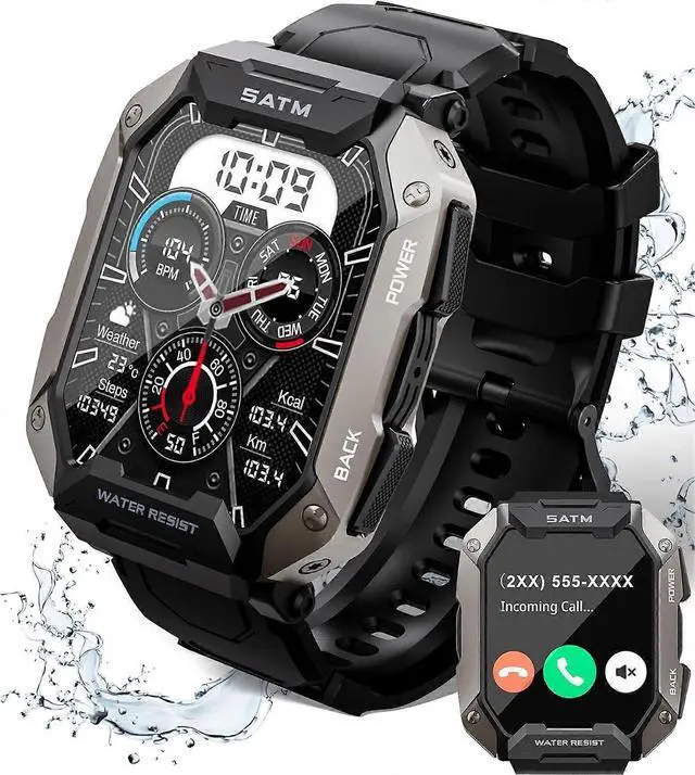 Main image of Ecocleanpath Smart Watch for Men: Bluetooth Calls, 100+ Sports Modes, IP68 Waterproof, 80-Day Battery, Health Monitor