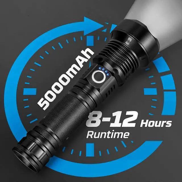 Alt view image 3 of 5 - Ecocleanpath Rechargeable Flashlights 2-Pack, 990K Lumens Super Bright, 5 Modes & 12H Runtime, IPX7 Waterproof LED Flashlight