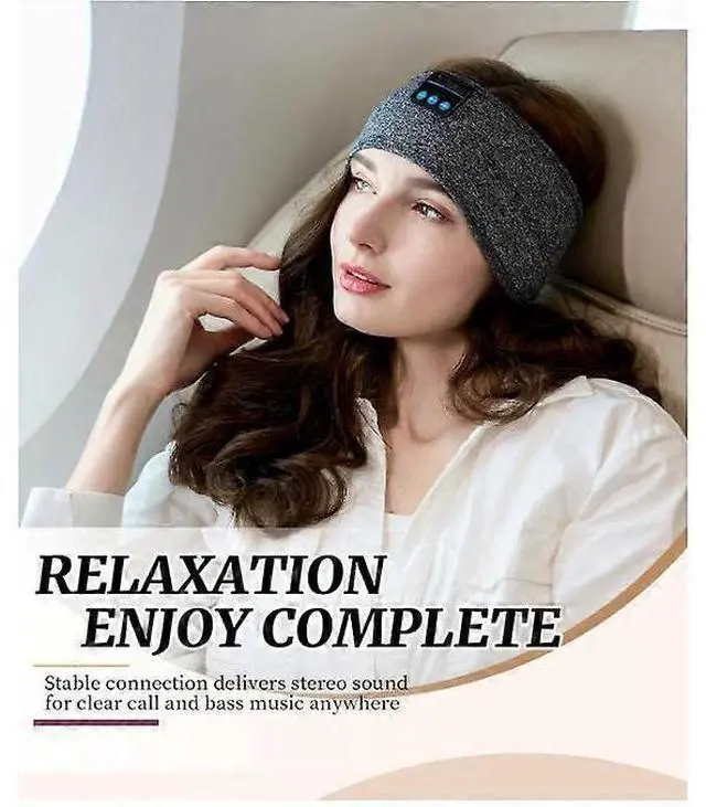 Alt view image 5 of 5 - Wireless Sleep Headphones Headband, Bluetooth 5.2 Sports Headphones with Ultra-Thin Speakers for Side Sleepers, Gray